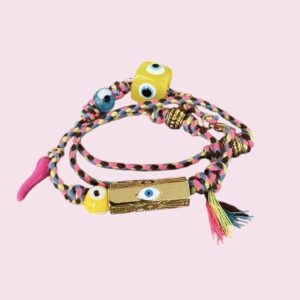 Cordón pink con tubito ojo turco