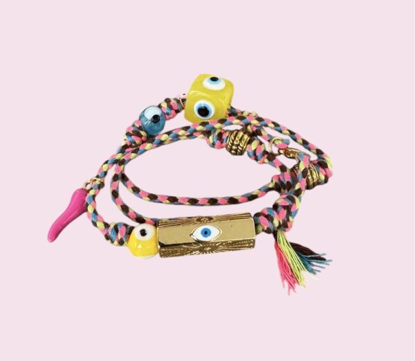 Cordón pink con tubito ojo turco
