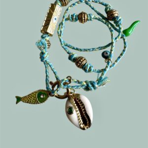 Cordón calipso con tubito turco y cornicello