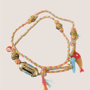Cordón naranjo con tubito positive azul