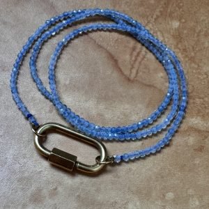 Colar locker agua marinha azul céu